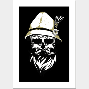 Sauthkrautz bearded skull with hat Posters and Art